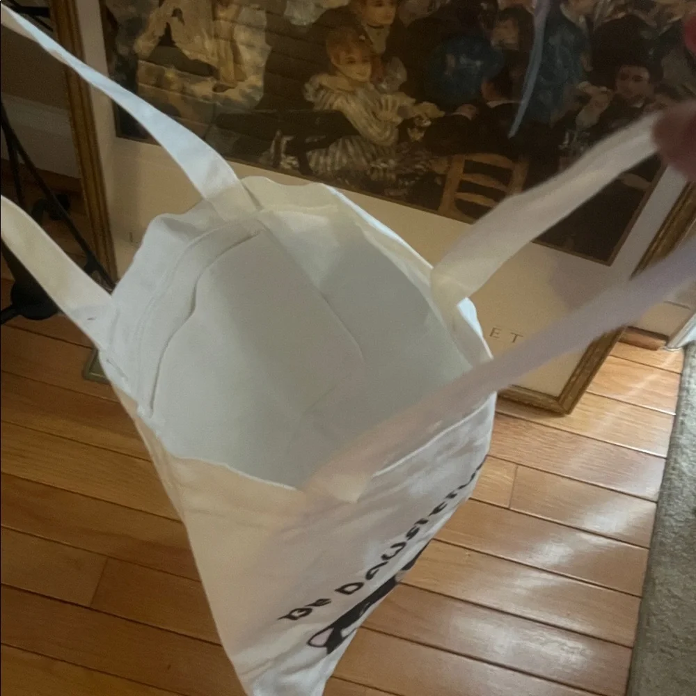 Cat Tote Bag - White with Black Cat Print